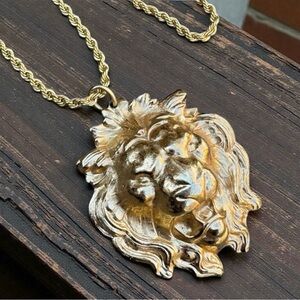 NAPIER 1970 Francis Fujio Hand-carved Gold Lion Pendant, Book Piece